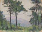 Raymond Thibesart (1874-1968) - Antibes à travers les pins, Antiquités & Art