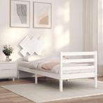 vidaXL Cadre de lit avec tête de lit blanc petit simple, Neuf, Verzenden