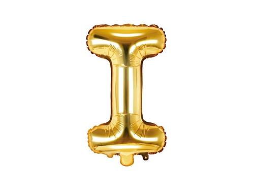 Folie Ballon Letter I Goud Leeg 35cm, Hobby en Vrije tijd, Feestartikelen, Nieuw, Verzenden
