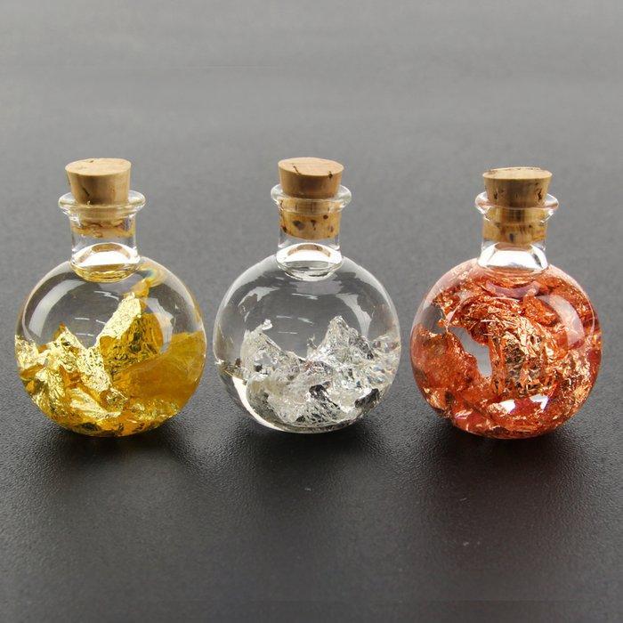 No Reserve Ampullen met gouden, zilveren en koperen, Verzamelen, Mineralen en Fossielen