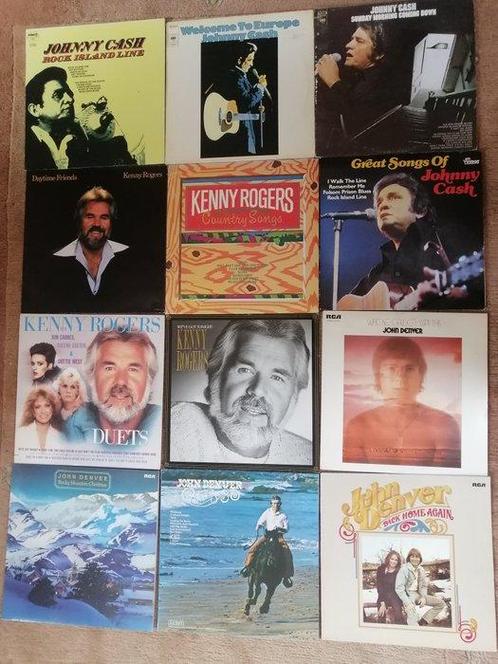 Johnny Cash , Kenny Rogers , John Denver - 12 LPs -, Cd's en Dvd's, Vinyl Singles