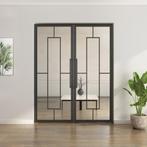 Dubbele stalen taatsdeur - Zwart - 5 Vlaks - Helder glas, Minder dan 80 cm, Overige typen, Nieuw, Metaal