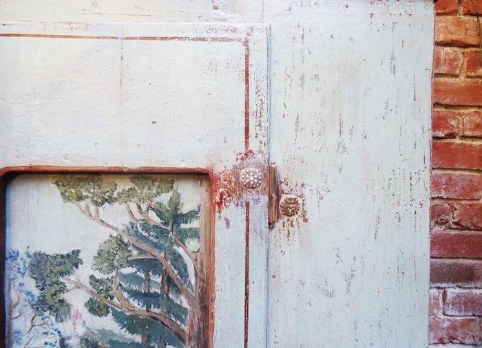 Kleerkast - Vurenhout - barokke geschilderde kast, Antiek en Kunst, Antiek | Overige Antiek