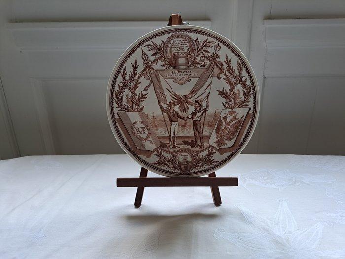 Sarreguemines - Assiette murale - LA BRATINA - Faïence -, Antiek en Kunst, Antiek | Glaswerk en Kristal