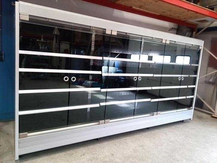 Wandkoeling - B383 x D77 x H205cm - 6 glazendeuren, Electroménager, Réfrigérateurs & Frigos