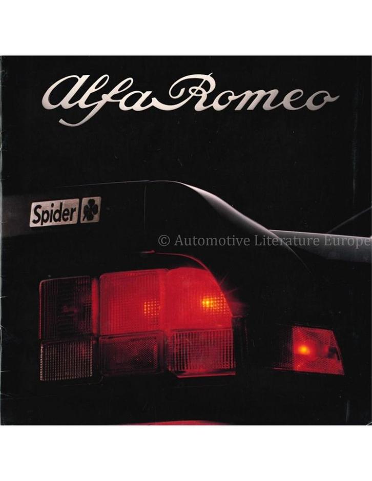 1987 ALFA ROMEO SPIDER BROCHURE ENGELS USA, Boeken, Auto's | Folders en Tijdschriften, Ophalen of Verzenden