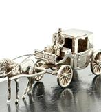 No reserve-Handgemaakte Hollands zilveren miniatuur Koets