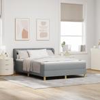 vidaXL Boxspringbed met Matras Lichtgrijs 160x200 cm Stof, Huis en Inrichting, Slaapkamer | Bedden, Verzenden, Nieuw