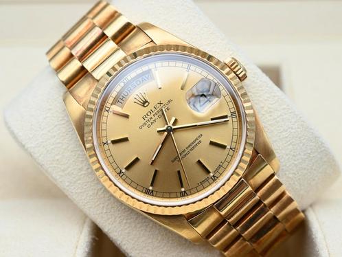 Rolex Day-Date Ref. 18238 Year 1988 (Box & Papers), Bijoux, Sacs & Beauté, Montres | Hommes, Enlèvement ou Envoi