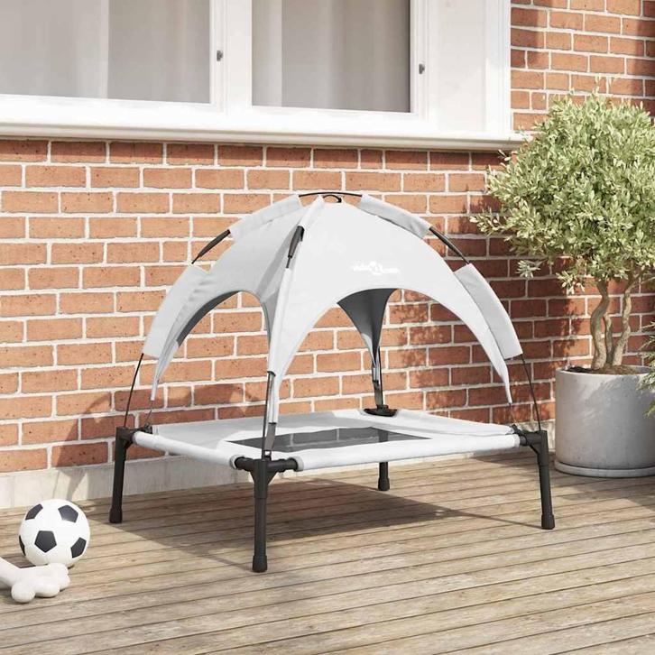vidaXL Hondenbed Zilvergrijs m Staal, Dieren en Toebehoren, Honden-accessoires, Nieuw, Verzenden