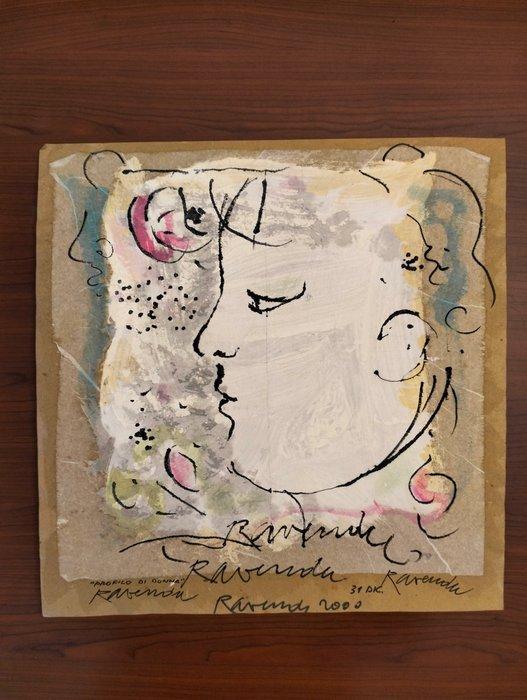 Danilo Ravenda (1933) - Profilo di donna .donna che si, Antiquités & Art, Art | Peinture | Moderne