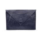 Fendi - Vintage Black Embossed Portfolio Envelope Clutch Bag, Nieuw