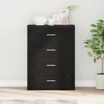 vidaXL Dressoir met lade Zwart eikenhout 60 x 39 x 80 cm, Verzenden, Nieuw