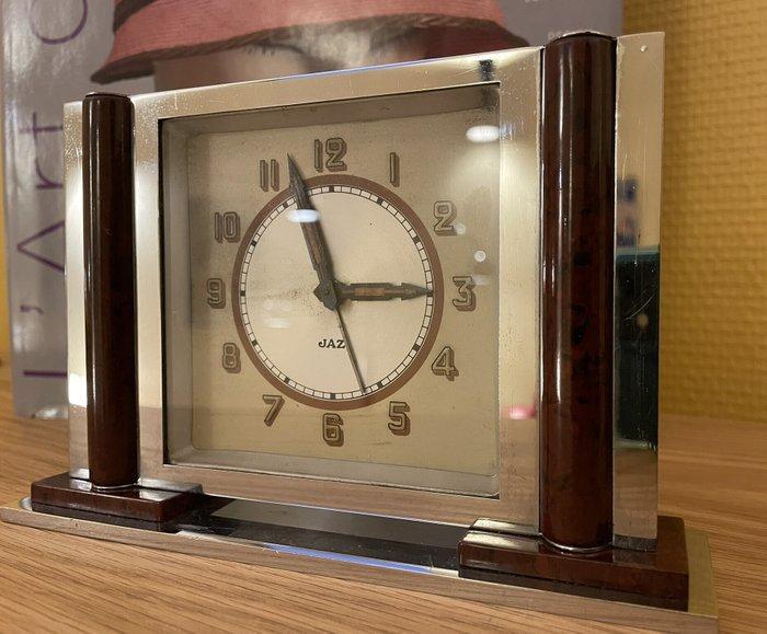 Wekker - Jaz - Art Deco Metaal - 1930-1940, Antiek en Kunst, Antiek | Klokken