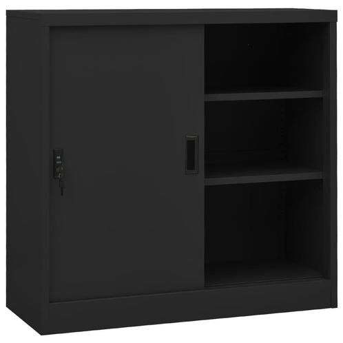 vidaXL Armoire de bureau porte coulissante Anthracite, Maison & Meubles, Armoires | Autre, Neuf, Envoi