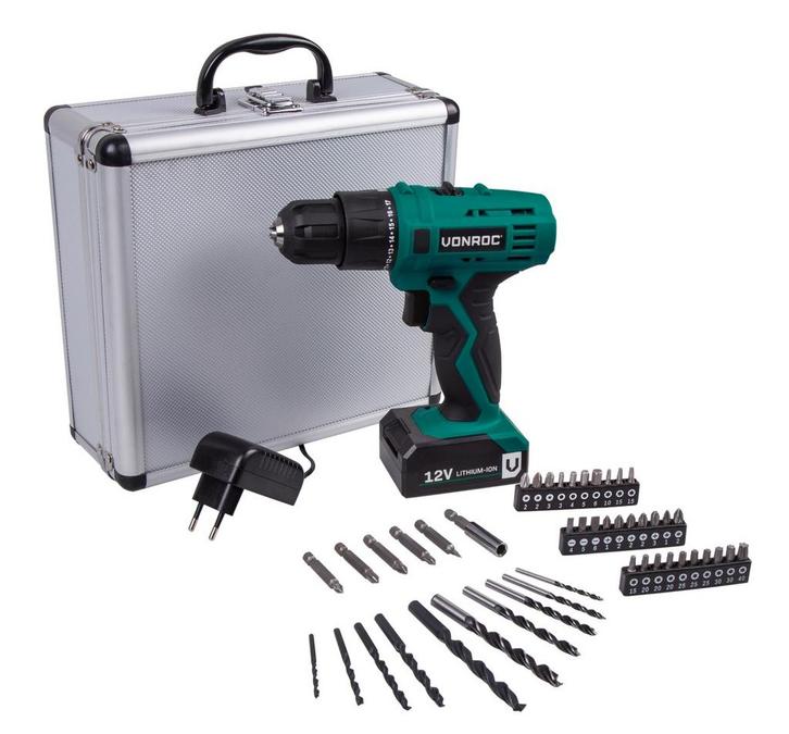 Accuboormachine 12V | Incl. 46 accessoires en 1 accu in, Doe-het-zelf en Bouw, Gereedschap | Boormachines, Nieuw, Verzenden