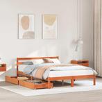 vidaXL Bed met matras massief grenenhout wasbruin 140x190 cm, Huis en Inrichting, Verzenden, Nieuw