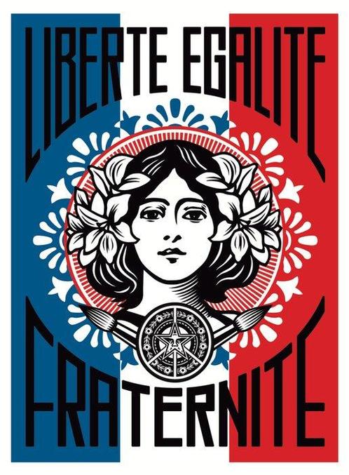 Shepard Fairey (OBEY) - OBEY Liberté Egalité Fraternité &, Antiek en Kunst, Kunst | Tekeningen en Fotografie