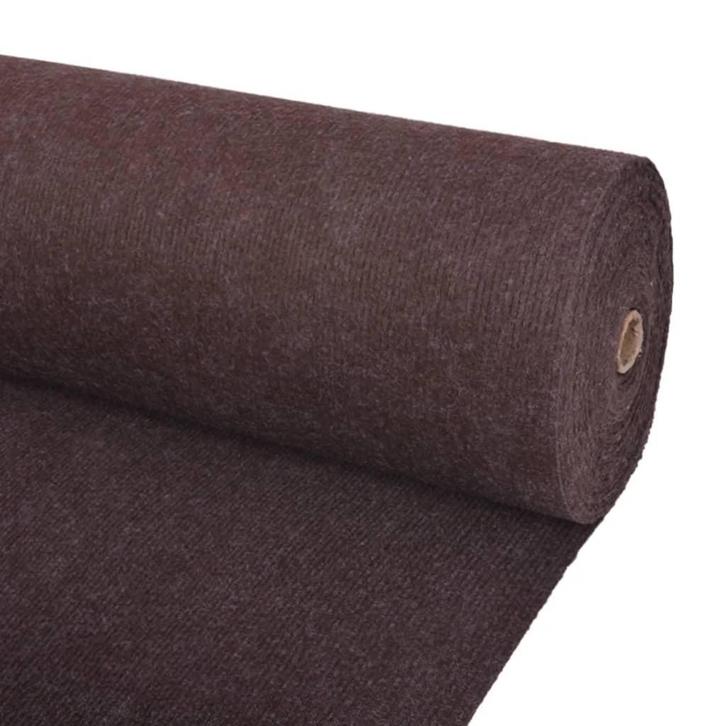 vidaXL Tapijt 1,2x10 m ribstof bruin, Tuin en Terras, Deurmatten, Nieuw, Verzenden