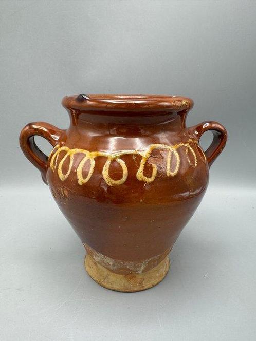 Antieke Franse confitpot – 19e eeuw met 2 oren - Pot -, Antiek en Kunst, Antiek | Glaswerk en Kristal