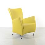 Montis Windy design fauteuil, groen leder, 4-poot onderstel, Huis en Inrichting, Ophalen of Verzenden, Gebruikt