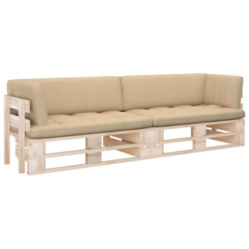 vidaXL Tweezitsbank pallet met kussens geïmpregneerd, Tuin en Terras, Tuinsets en Loungesets, Nieuw, Verzenden