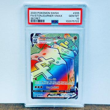 Pokémon Graded card - Stonjourner Vmax Rainbow - SWSH #205 -