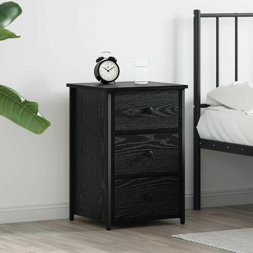 vidaXL Nachttafel met lade Zwart eiken 40 x 36 x 60 cm, Huis en Inrichting, Slaapkamer | Nachtkastjes, Nieuw, Verzenden