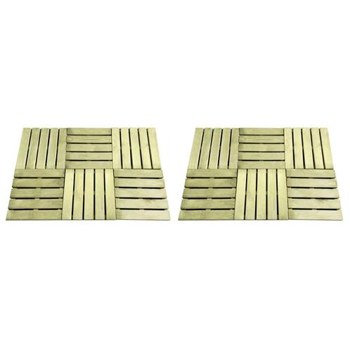 vidaXL 12 st Terrastegels 50x50 cm hout groen, Doe-het-zelf en Bouw, Vloerdelen en Plavuizen, Nieuw, Verzenden
