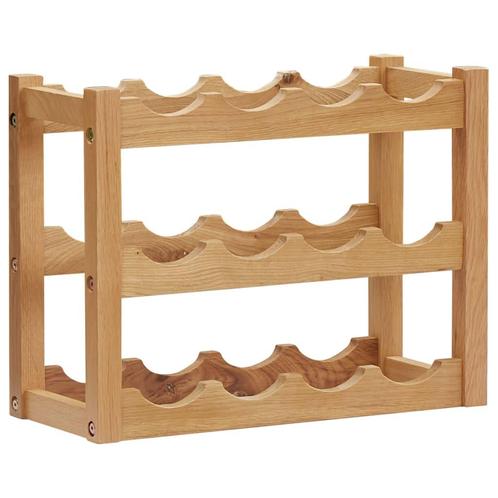 vidaXL Wijnrek voor 12 flessen 47x21x36 cm massief eikenhout, Huis en Inrichting, Woonaccessoires | Wijnrekken, Nieuw, Verzenden