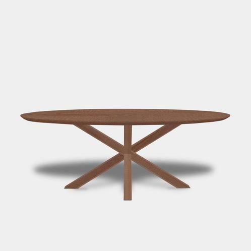 Tafel Ovaal Eikenhout - Matrix Hout - Cinnamon, Huis en Inrichting, Tafels | Eettafels