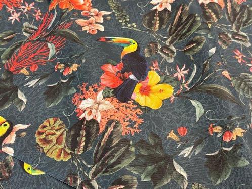 Toekans in de jungle: explosie van exotische kleuren -, Antiek en Kunst, Antiek | Tapijten, Tafelkleden en Textiel