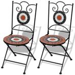 vidaXL Bistrostoelen inklapbaar 2 st keramiek, Tuin en Terras, Verzenden, Nieuw