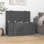 vidaXL Opbergbox 91x40,5x42 cm massief grenenhout grijs, Doe-het-zelf en Bouw, Kratten en Dozen, Verzenden, Nieuw