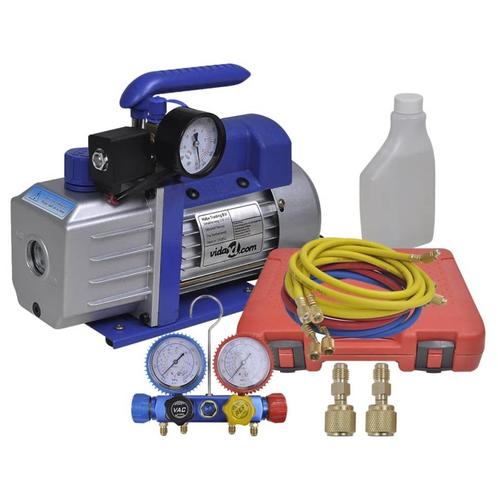 vidaXL Vacuümpomp 1-traps met 4-voudige manometerset, Elektronische apparatuur, Airco's, Nieuw, Verzenden