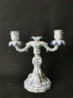 Meissen - Kaarsenhouder - Meissen 2 blauwe uienlampen H, Antiek en Kunst, Antiek | Glaswerk en Kristal