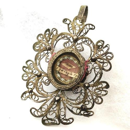 Reliekhouder - Zilver - 1700-1750 - Ex Pallio St Joseph Sp, Antiek en Kunst, Kunst | Niet-Westerse kunst