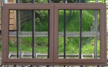 pvc raam , chassis , venster , kozijn 211 x 126  eik, Ophalen of Verzenden, Raamkozijn