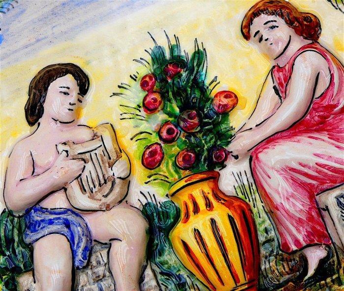 Capodimonte NAPOLI - Schotel - Parata con Decorazione a, Antiek en Kunst, Antiek | Glaswerk en Kristal