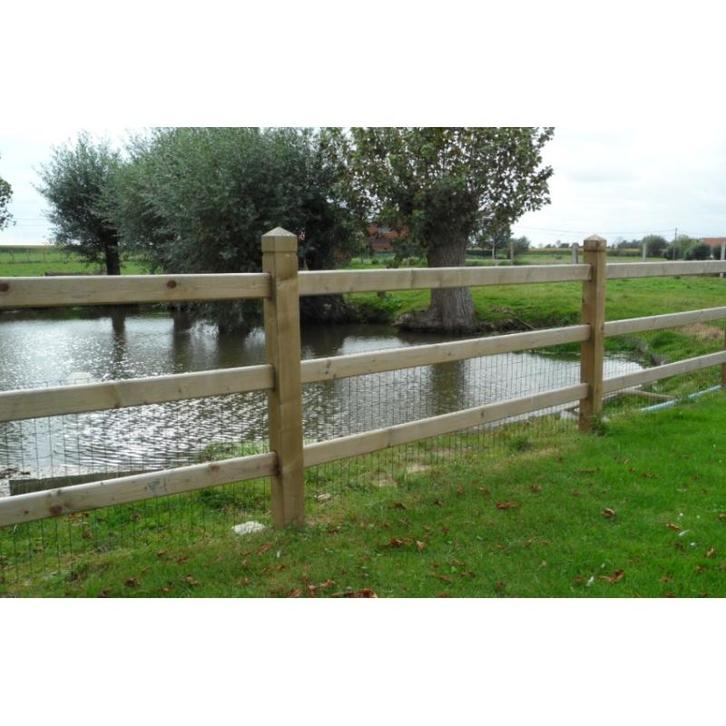 Kensington 3 weidepaal met piramidekop in hout geimpregneerd, Dieren en Toebehoren, Stalling en Weidegang