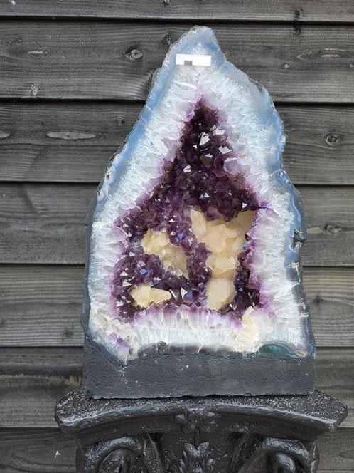 Géode daméthyste impressionnante Améthyste - Hauteur : 43.5, Verzamelen, Mineralen en Fossielen