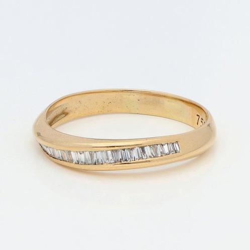 Bague - 18 carats Or jaune - diamant, Handtassen en Accessoires, Ringen
