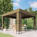 vidaXL Prieel met dubbel dak 180 g/m² 3x3x2,7 m taupe, Tuin en Terras, Partytenten, Verzenden, Nieuw