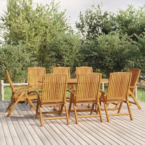 vidaXL Ensemble à manger de jardin 9 pcs Bois de teck, Jardin & Terrasse, Ensembles de jardin, Neuf, Envoi