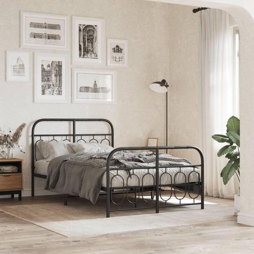 vidaXL Cadre de lit mÃ©tal sans matelas avec pied de lit, Maison & Meubles, Chambre à coucher | Lits, Neuf, Envoi