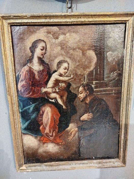 Italiaanse school (XVIII) - Santo in adorazione, Antiek en Kunst, Kunst | Schilderijen | Klassiek