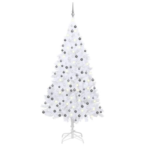 vidaXL Kunstkerstboom met verlichting en kerstballen 210 cm, Divers, Noël, Envoi