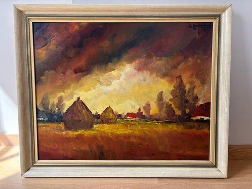 Leo Jordaens (1944-2000) - Platteland, Antiek en Kunst, Kunst | Schilderijen | Klassiek