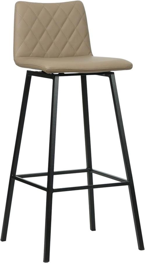 Taupe leren industriële barkruk - Hermes Leer Mocca (taupe, Huis en Inrichting, Barkrukken, 90 cm of meer, Met voetsteun, 1 kruk