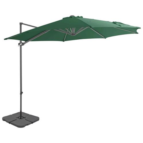 vidaXL Parasol met draagbare voet groen, Tuin en Terras, Parasols, Nieuw, Verzenden
